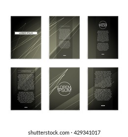 Juego de volantes modernos de línea geométrica abstracta gris - Plantillas de diseño de folletos EPS10