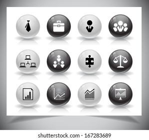 Set of grey business buttons, Vector illustration