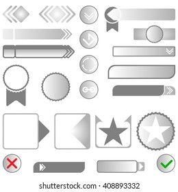 Set of grey buttons.