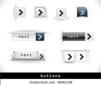 Set of grey buttons. Vector eps10  illustration.