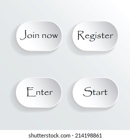 Set of grey buttons for website or app. Vector eps10.