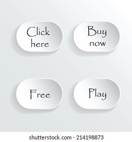 Set of grey buttons for website or app. Vector eps10.