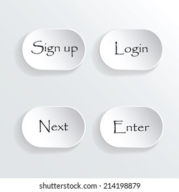 Set of grey buttons for website or app. Vector eps10.