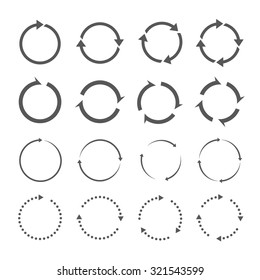Set Of Grey Circle Vector Arrows
