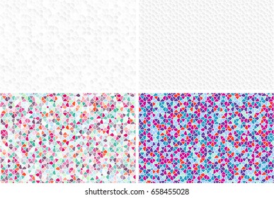 Set of grey and colorful patterns for your flyer, website and presentation. Abstract color and white mosaic background.