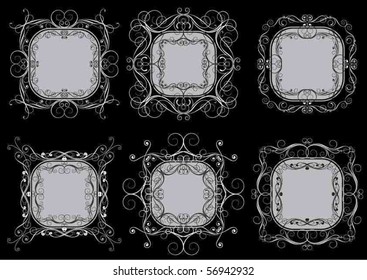 Set of grey frames