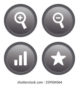 a set of grey labels with web icons