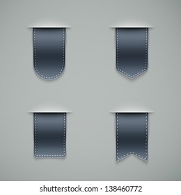 set of grey ribbons different shapes eps10