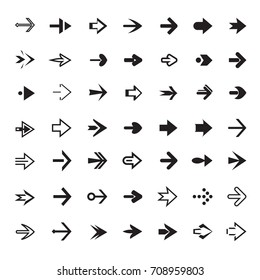 Set of grey vector arrows