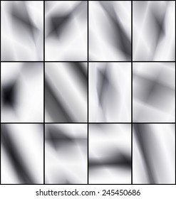 Set of grey and white light backgrounds.
