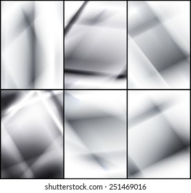 Set of grey and white light backgrounds.