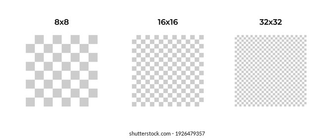 Set of Grid Transparent Background Check Board Gray White Seamless Pattern