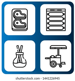Set of grill icons such as Steak, Sausage, Scent, Hot dog , grill