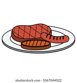 set grill meats icon
