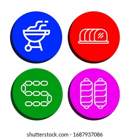 Set of grilled icons. Such as Bbq, Tenderloin, Sausage , grilled icons