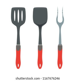 set grills menu tools design isolated
