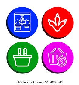 Set of grip icons such as Clamp, Claws, Shopping basket , grip