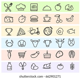 Set of grocery icons. Vector elements ready for your design