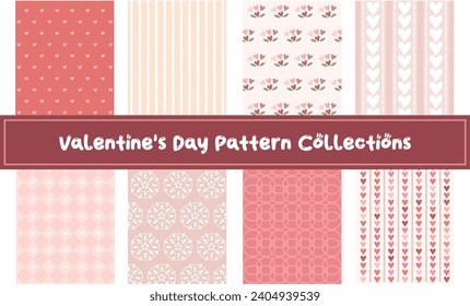 Set groovy lovely cards, posters, backgrounds, patterns. Trendy valentines love style.Groovy lovely backgrounds. Love concept. Happy Valentines day