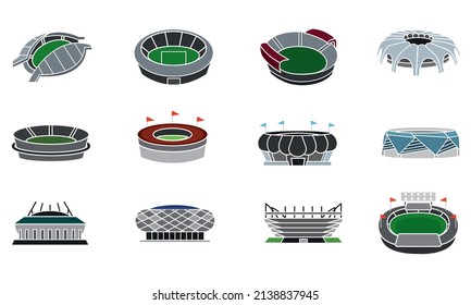 Set Group Desings Stadium Vector Illustration