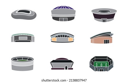 Set group desings stadium vector illustration