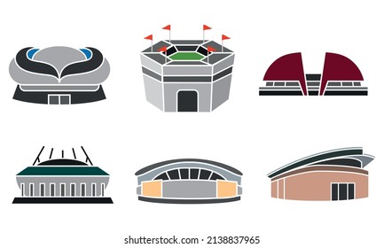 Set group desings stadium vector illustration
