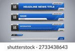 set group news blue lower third for television channel template