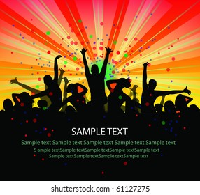 set of group peoples dance vector. flyer