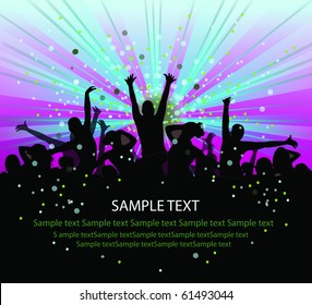 set of group peoples dance vector. flyer