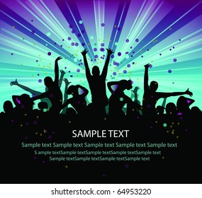 set of group peoples dance vector. flyer