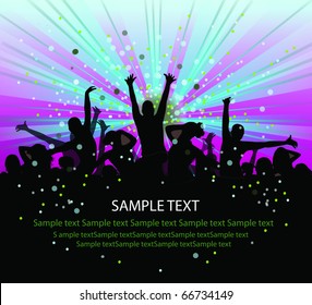 set of group peoples dance vector.