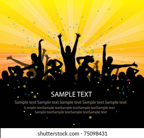 set of group peoples dance vector. flyer.vector