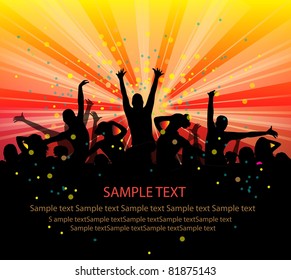 set of group peoples dance vector. flyer.vector