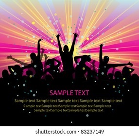 set of group peoples dance vector