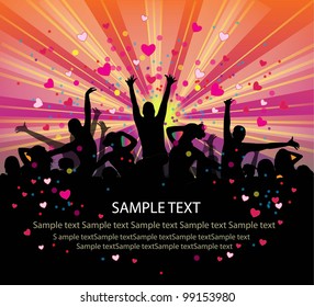 set of group peoples dance vector. flyer