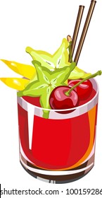 Set groups of fruits on white background