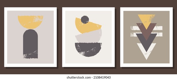 A set of groups of geometric shapes. Abstract illustration and modern printing for logo design, cover art, drawing.