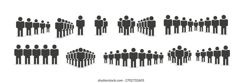Conjunto de grupos de personas Ilustración vectorial