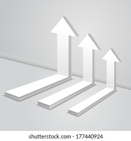 Set growing arrows. Template for business presentation - vector 