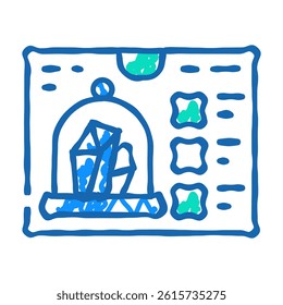 set for growing crystal doodle icon sketch vector. set for growing crystal sign. isolated symbol illustration