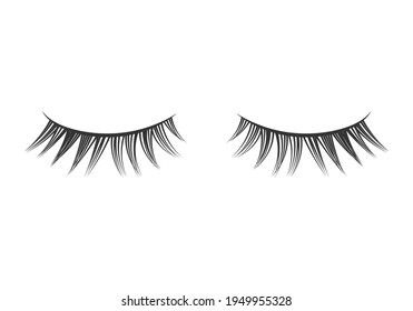 Set for growing the eyelashes isolated on white background. Professional glamor makeup. Bottled eyelashes of girls. Natural effect mascara. Black and white vector illustration of closed eyes.