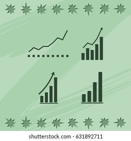 Set of growing graphs icon.