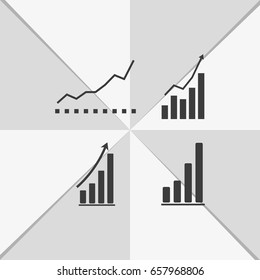 Set of growing graphs icon.