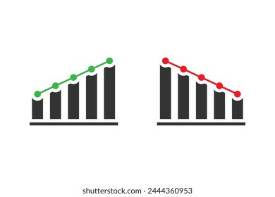 Set of growth graph vector icons. Business chart. Financial rise up.