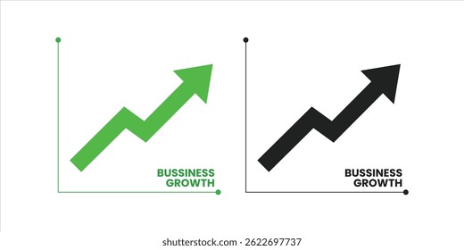 Set of growth graph vector icons. Business chart. Financial rise up. Increase profit.