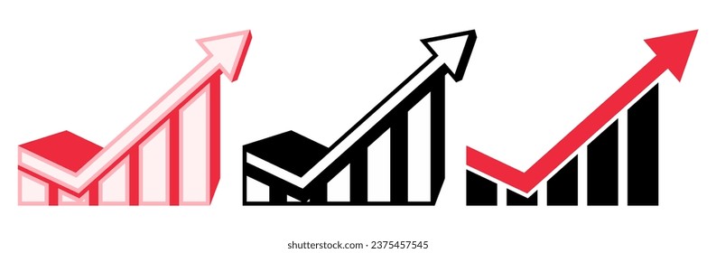 ajuste la flecha de gráficos de crecimiento hacia arriba. Diagramas de negocio e ilustración vectorial de diseño de gráficos