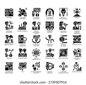 Set of growth hacking thin line and pixel perfect icons for any web and app project. 