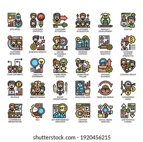 Set of Growth Hacking thin line and pixel perfect icons for any web and app project. 
