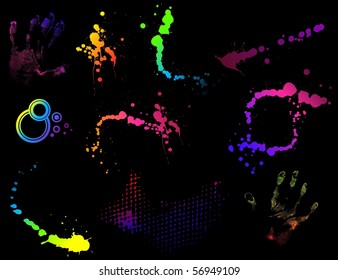 Set of grunge abstract blots