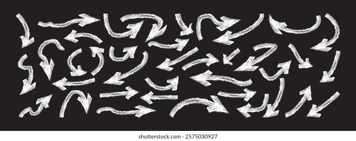 Set of Grunge arrow icon big sets. Vector arrow illustration